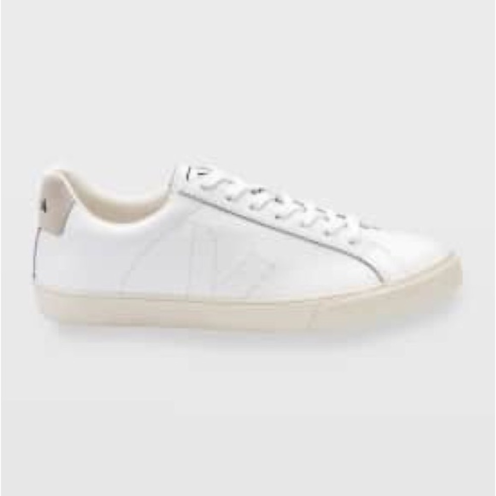 Veja Esplar Leather Logo White Sneakers Womens Size 7